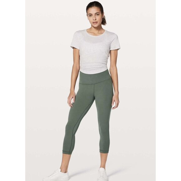 Lululemon Sz 2 Align Crop 21” Leggings High Rise Green Sage - Picture 2 of 9